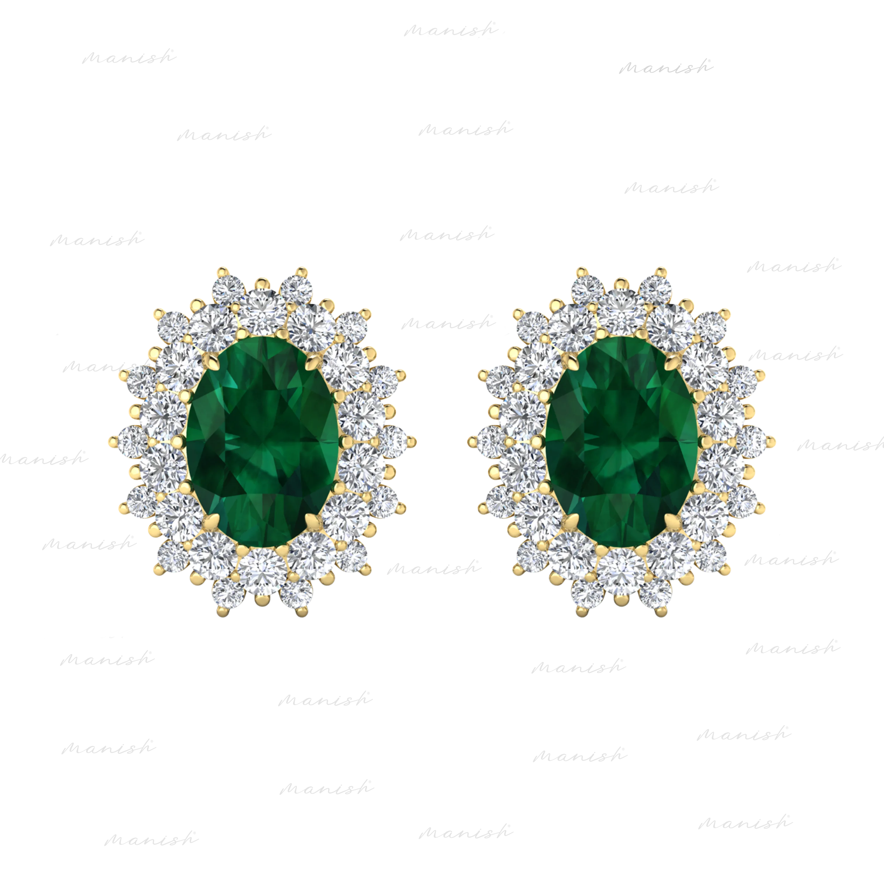 Ele Diamond and Emerald Earrings
